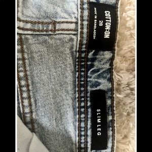 New Cotton On slim leg jeans, Size 28